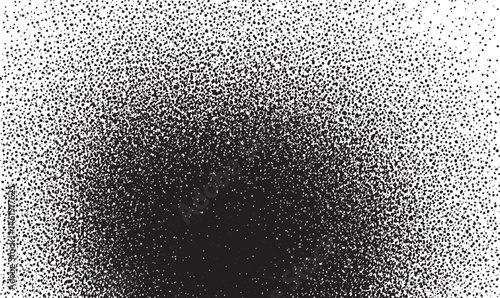 A dense field of black and white dots gradually transitions from dark to light creating a textured gradient effect.