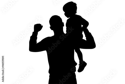 Father and child silhouette fatherhood moments happy family vector design, father, child, silhouette, family, vector, dad, son, daughter, shoulders, happy, childhood, parenting, love, care, support