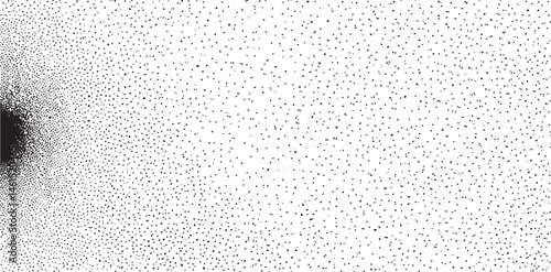 A dense field of small white dots radiates outward from a dark central point.
