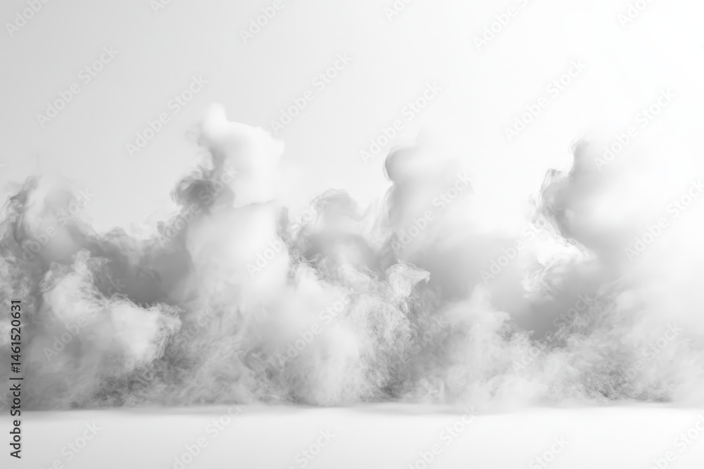 Obraz premium Abstract monochrome cloud-like formations on a plain background.