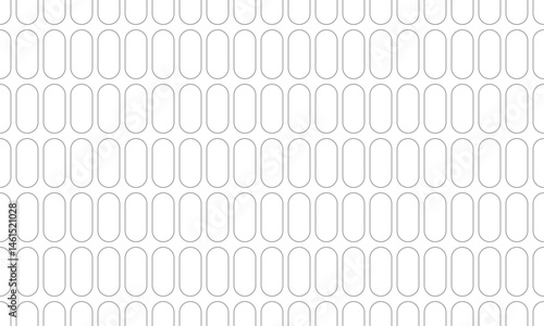 Simple grey outline rounded rectangle seamless pattern. Vector Repeating Texture.