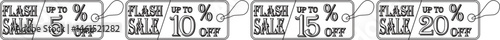 
Flash sale tag line art icon set.Shopping Poster or banner icon text on transparent,red black and yellow background.Flash Sale banner template design for social media and website.
