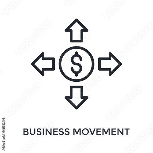 Business Movement Icon Outline Style. Vector Illustration For Graphic Design