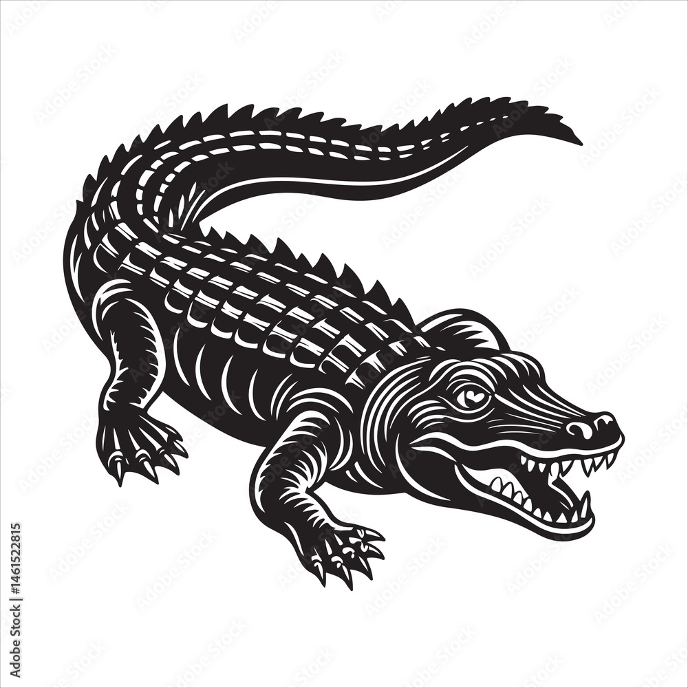 Nile crocodile silhouette vector Nile crocodile silhouette vector
