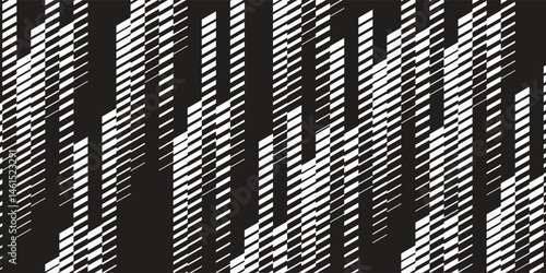 Wallpaper Mural Abstract geometric seamless pattern with vertical fading lines, tracks, halftone stripes. Extreme sport style illustration, urban art. Trendy black and white graphic background texture. Stock vector Torontodigital.ca