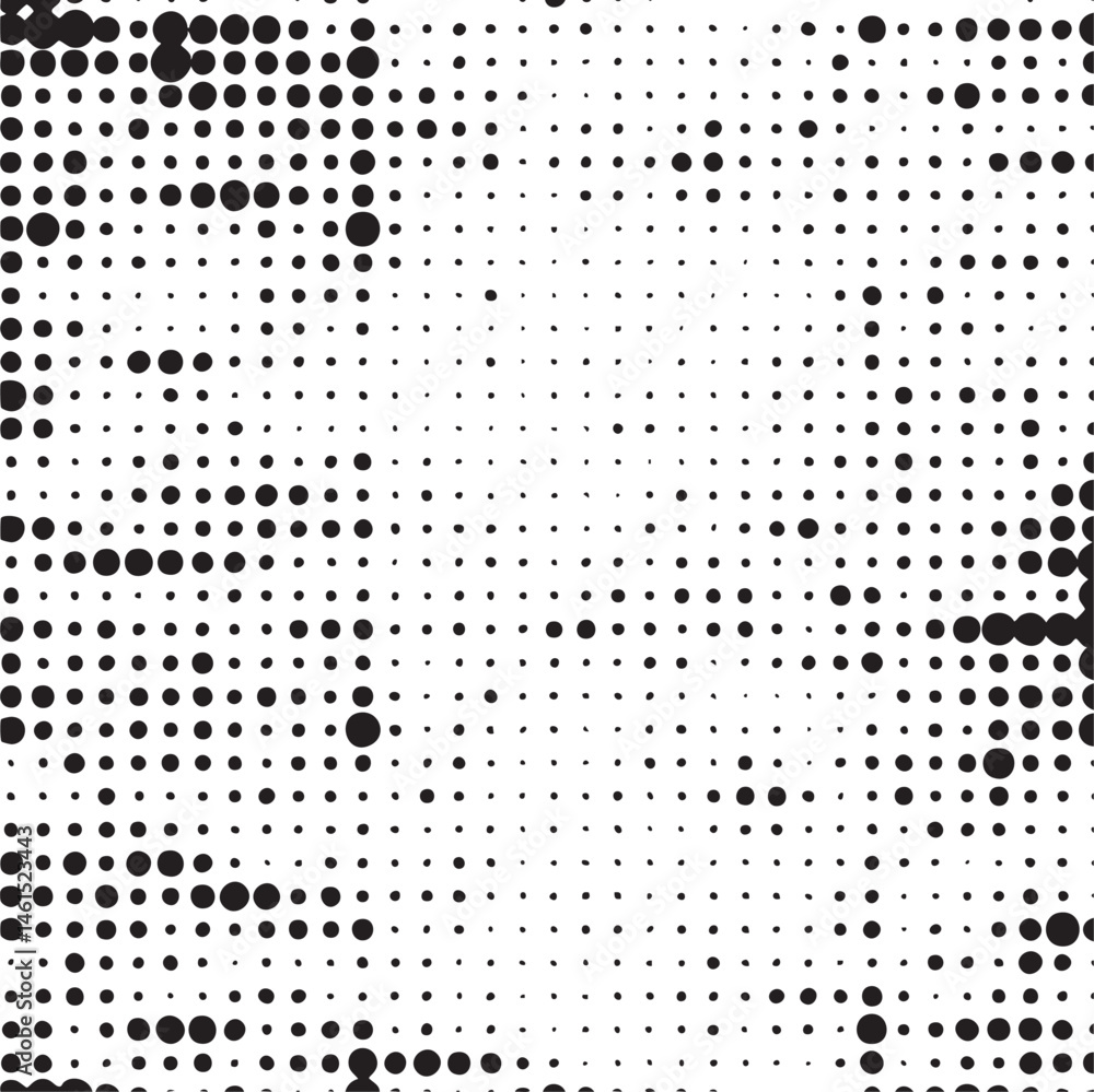 A dense of black and white dots creates an abstract surface. A dense of black and white dots creates an abstract surface.