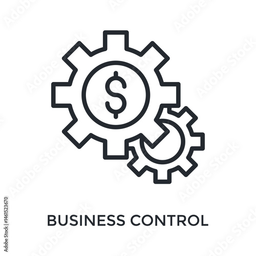 Business Control Icon Outline Style. Vector Illustration For Graphic Design