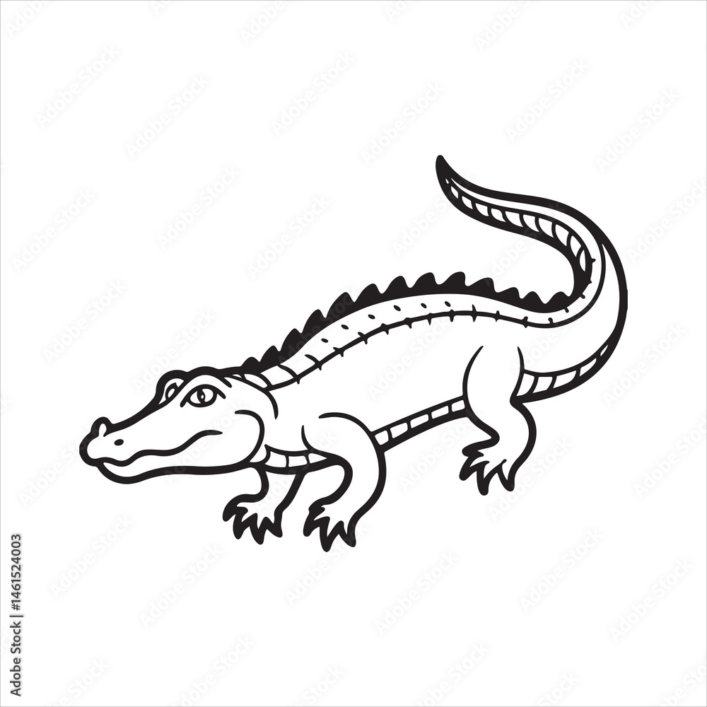 Fototapeta premium Nile crocodile silhouette vector