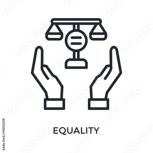 Equality Icon Outline Style. Vector Illustration For Graphic Design