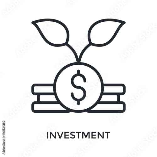 Investment Icon Outline Style. Vector Illustration For Graphic Design
