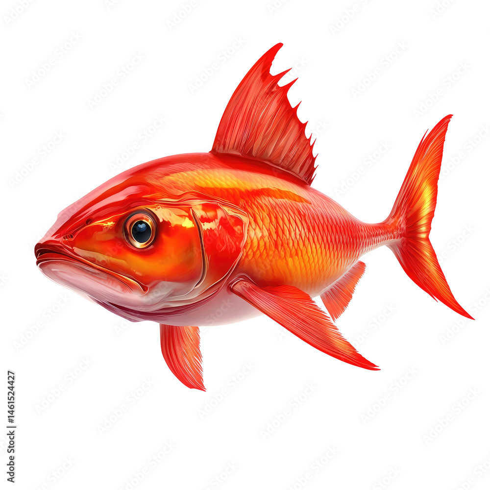 Fototapeta premium Vibrant red fish illustration