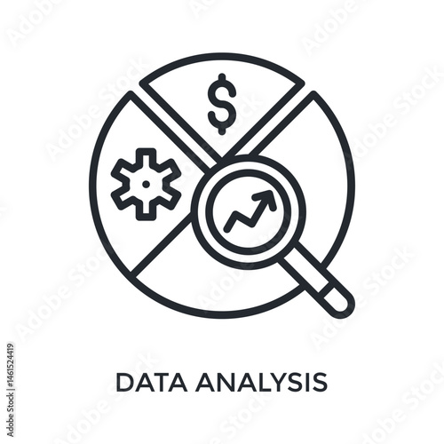 Data Analysis Icon Outline Style. Vector Illustration For Graphic Design