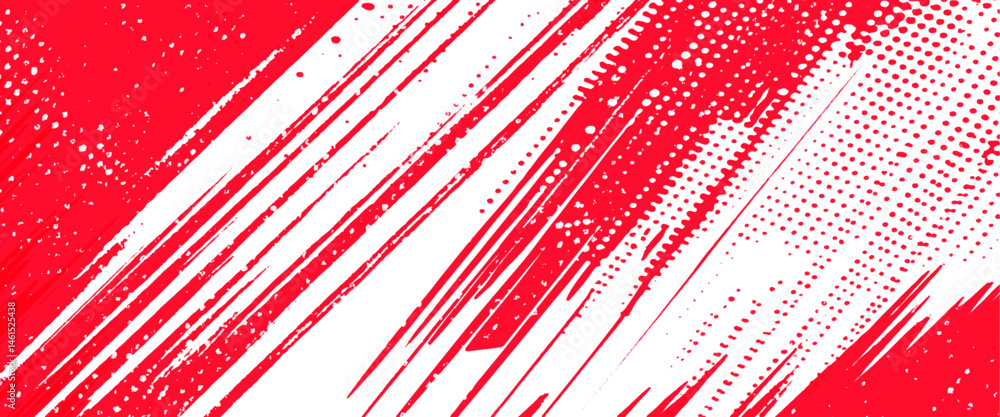 Vector abstract style red paintbrush design banner templates