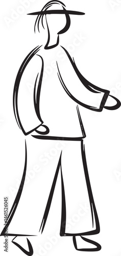 A solitary figure stands confidently observing a distant landscape.