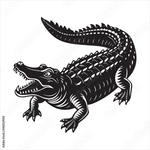Nile crocodile silhouette vector