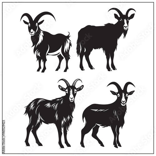 silhouette of a goat