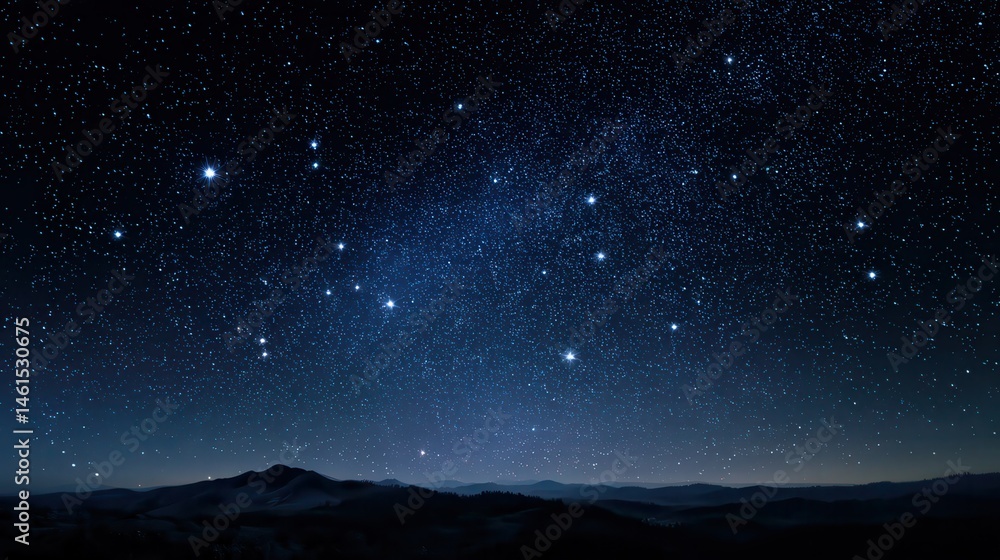 Fototapeta premium Realistic photography The sky is full of stars The picture is transparent and beautiful.