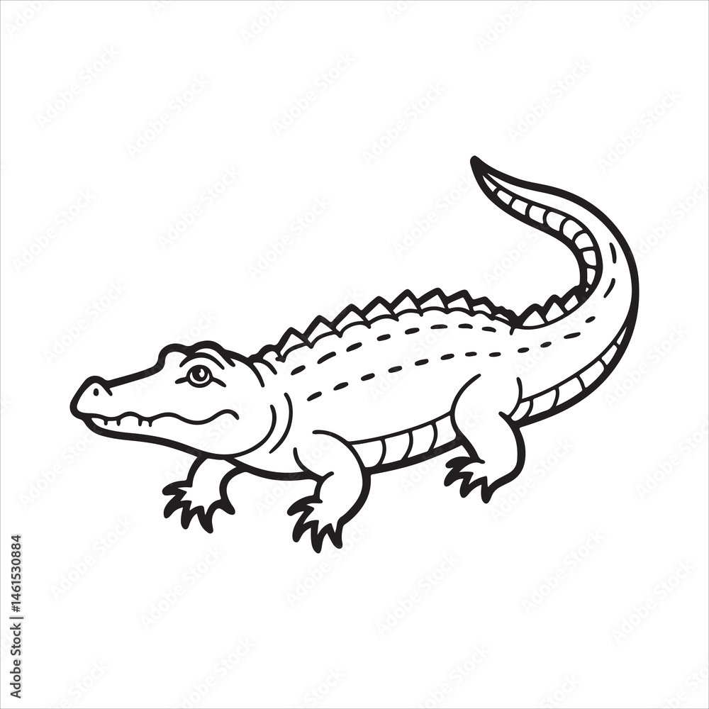 Fototapeta premium Nile crocodile silhouette vector