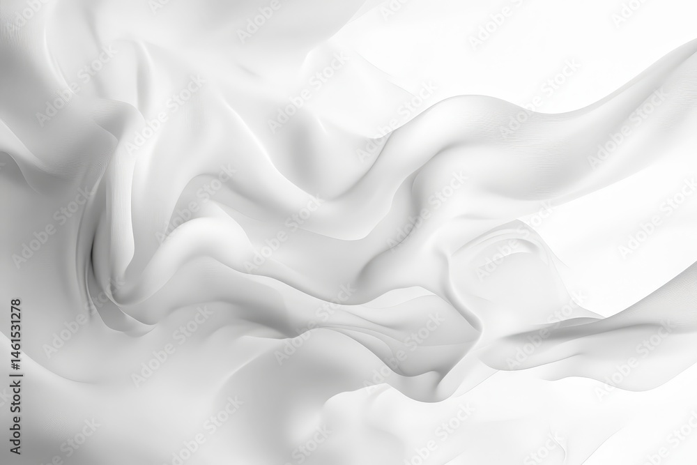 Obraz premium Smooth, white fabric draped in flowing folds.