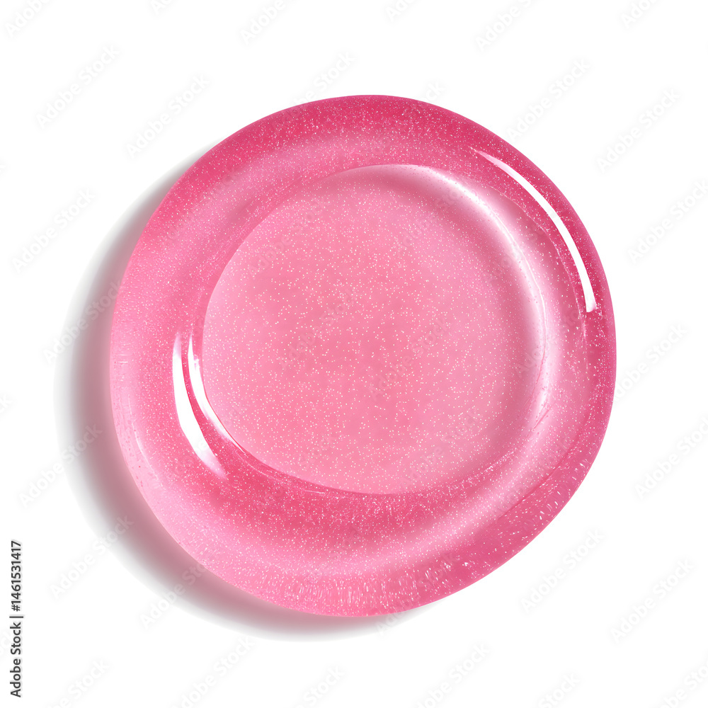 Pink Face gel swatch in the shape of a circle on white background Pink Face gel swatch in the shape of a circle on white background