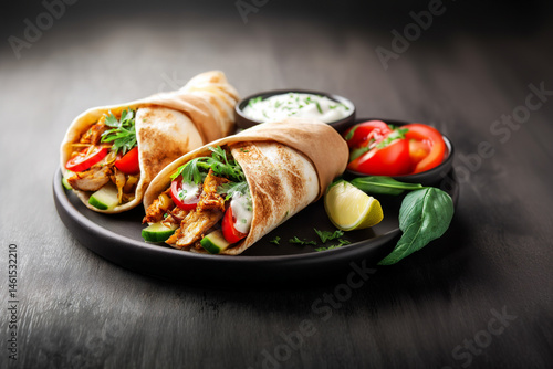 chicken wraps on a plate