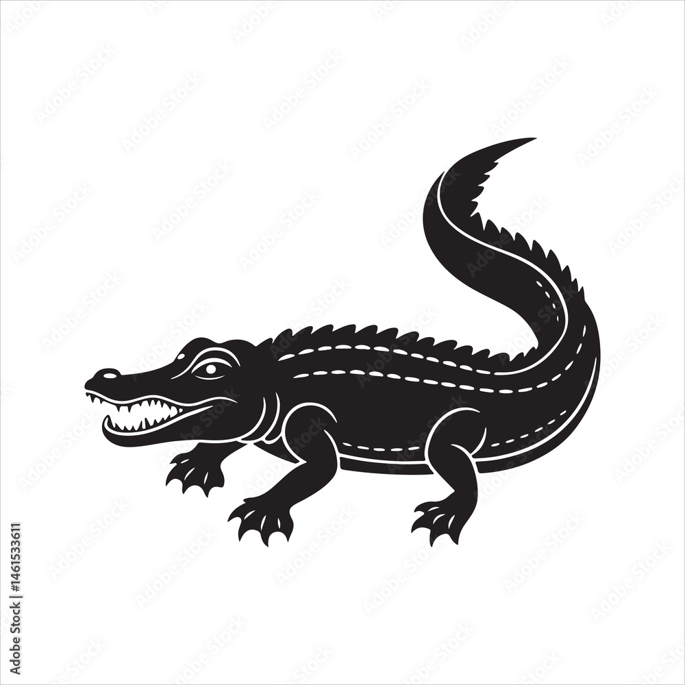 Nile crocodile silhouette vector Nile crocodile silhouette vector