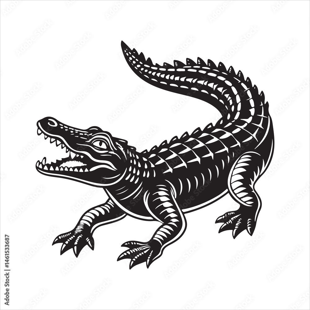 Nile crocodile silhouette vector Nile crocodile silhouette vector