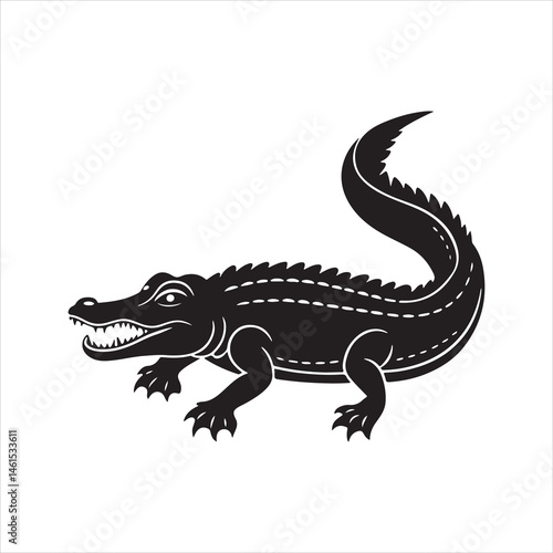 Nile crocodile silhouette vector