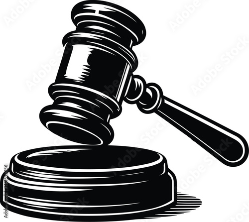  Judge Gavel Icon Vector Illustration