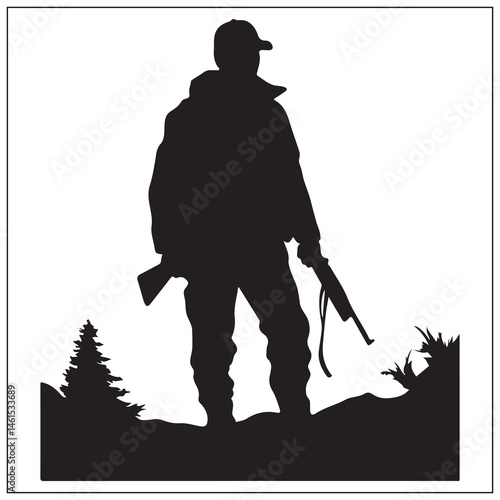 silhouette of a hunter
