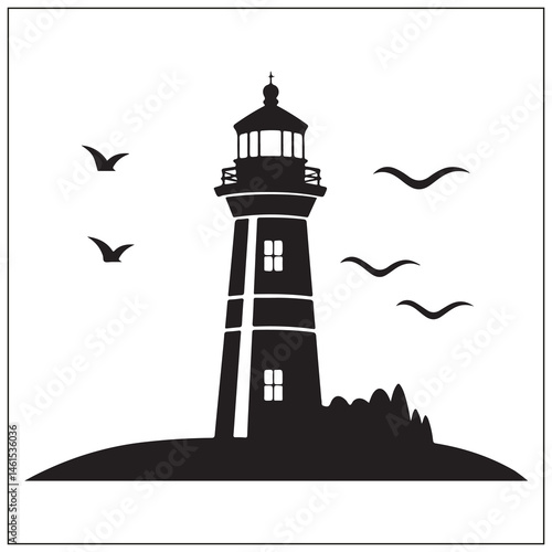 silhouette of a lighthouse