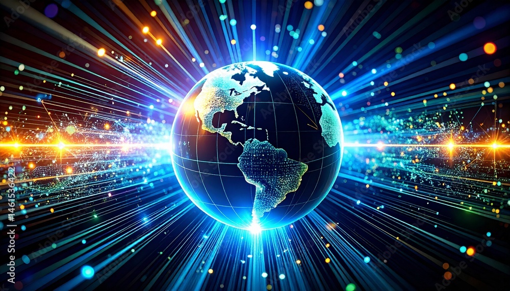 Fototapeta premium Instant data delivery empowers decision-making. 