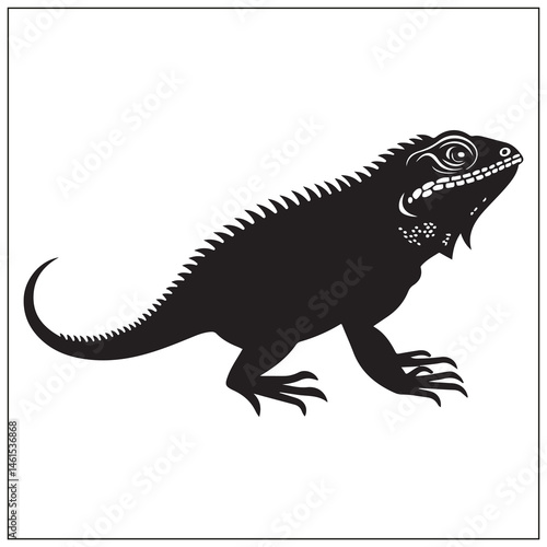 silhouette of a lizard