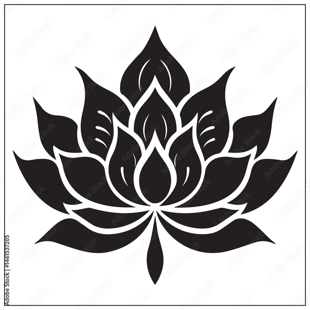 silhouette of a lotus silhouette of a lotus