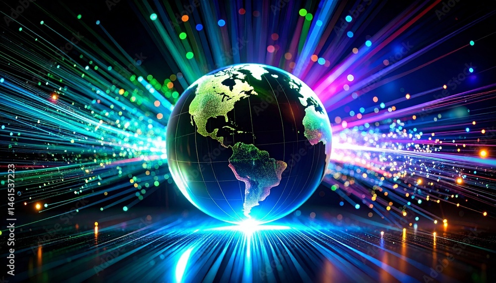 Fototapeta premium The essence of data is captured in vibrant colors. 