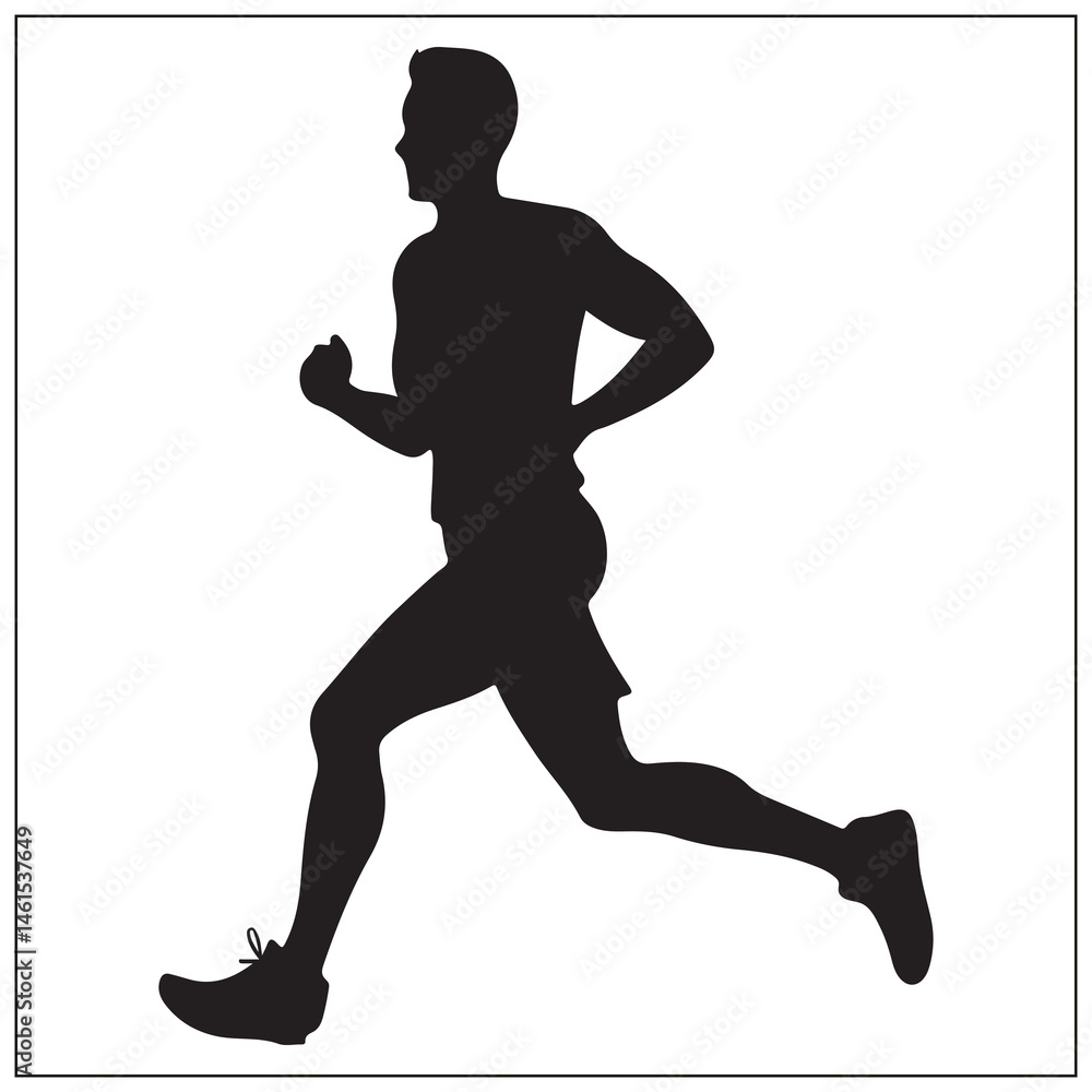 silhouette of a man running silhouette of a man running