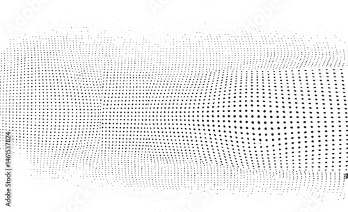 A continuous undulating of white dots stretches across a dark background.