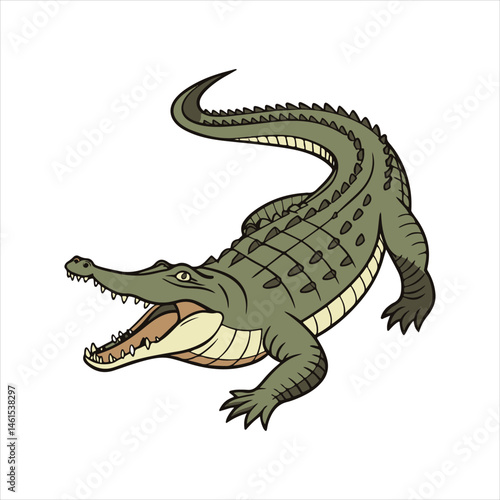 Nile crocodile silhouette vector