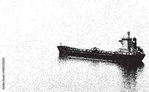 A large freighter navigates the open ocean.