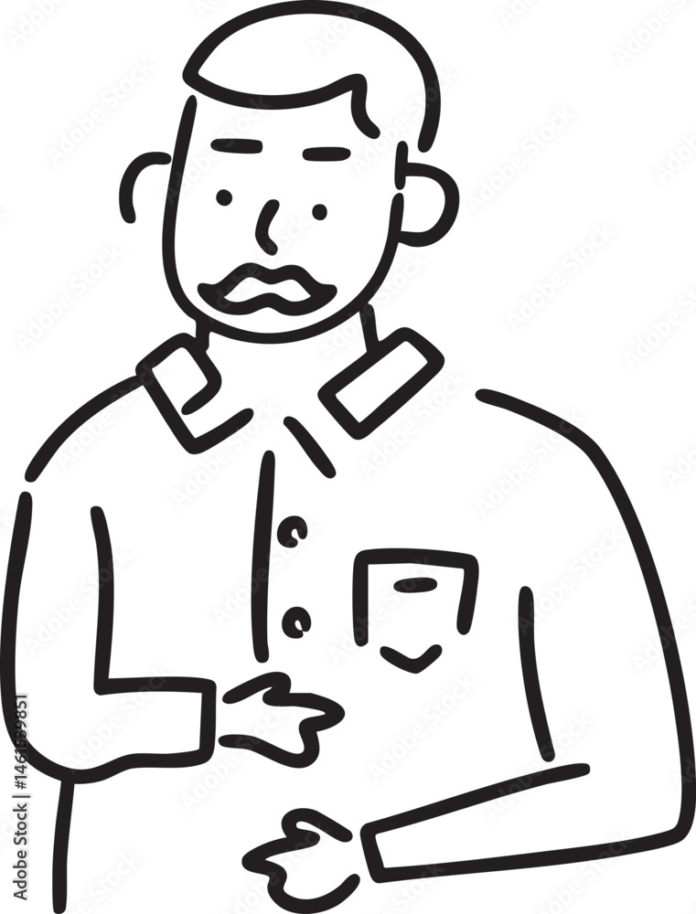 A man examines a hand-drawn diagram with concerned expression. A man examines a hand-drawn diagram with concerned expression.