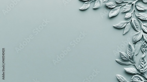 Wallpaper Mural Light gray leaves on a background Torontodigital.ca