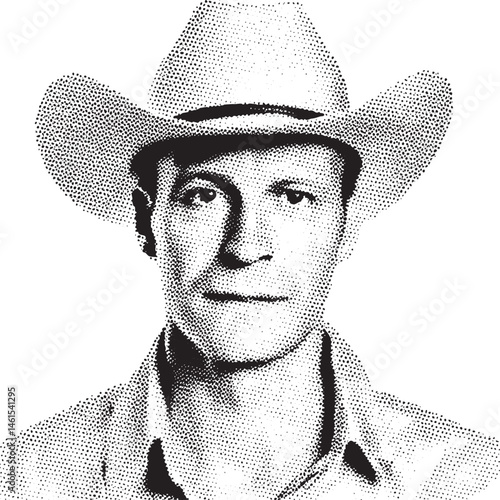 A man wears a black cowboy hat and smiles warmly.