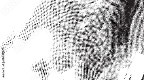 A solitary figure emerges from a textured abstract background.