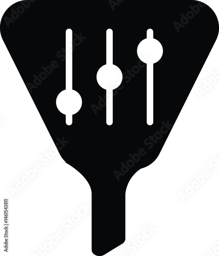 Black 2D vector icon of product filter options used for e-commerce, online shopping, and retail-related UI or visuals.