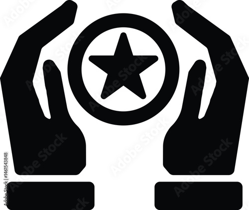 Black 2D vector icon of loyalty points program used for e-commerce, online shopping, and retail-related UI or visuals.