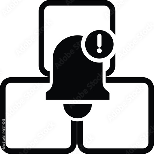 Black 2D vector icon of restock notification used for e-commerce, online shopping, and retail-related UI or visuals.