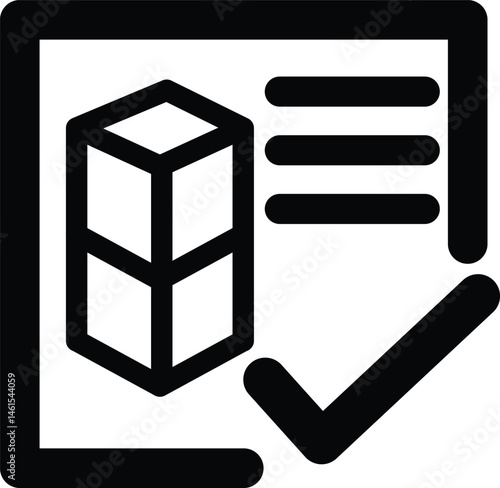 Black 2D vector icon of checkout process used for e-commerce, online shopping, and retail-related UI or visuals.