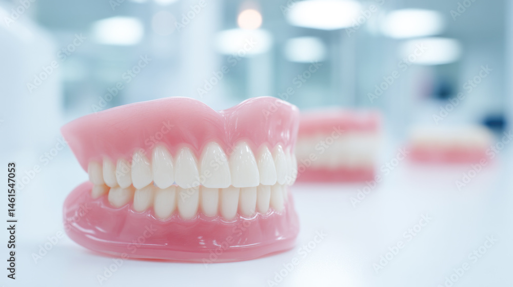 Close-up of dentures in a modern dental clinic Close-up of dentures in a modern dental clinic