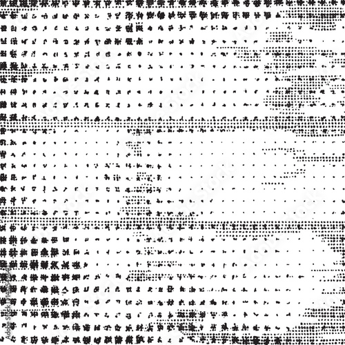 Dense array of scattered black dots on a white background.