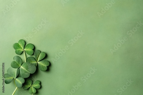 Green Background with Shamrocks for a Festive St. Patrick’s Day